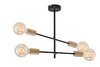 Lampa Sufitowa Briloner Nature 4xE27 Czarne Złoto
