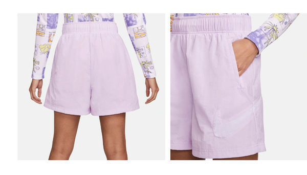 Szorty Damskie Nike Sportswear Essential Fioletowe Luźne S DM6739-530