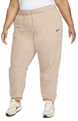 Beżowe Spodnie Damskie Nike DM9200-200 2X NSW Plush Plus Size
