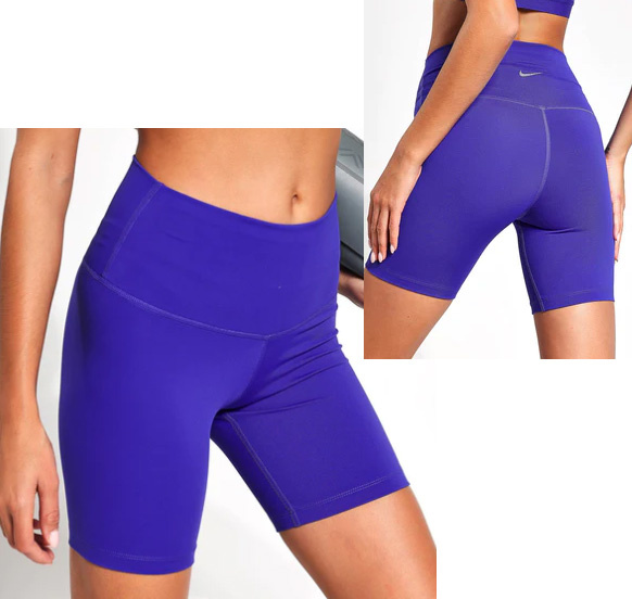 Niebieskie Spodenki Damskie Nike DQ6027-430 L Yoga Dri-FIT