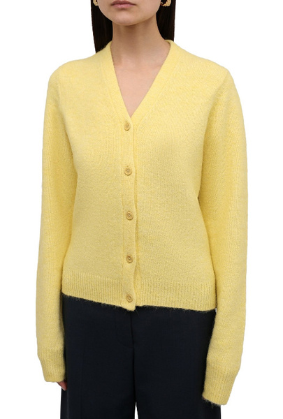 Calvin Klein Sweter Damski - Żółty - Rozpinany Guziki - Rozmiar L - K20K203719ZAY