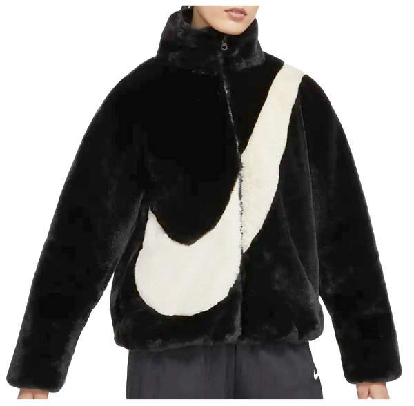 Czarna Kurtka Damska Nike Essentials Futrzana Oversize DO3791-010 L