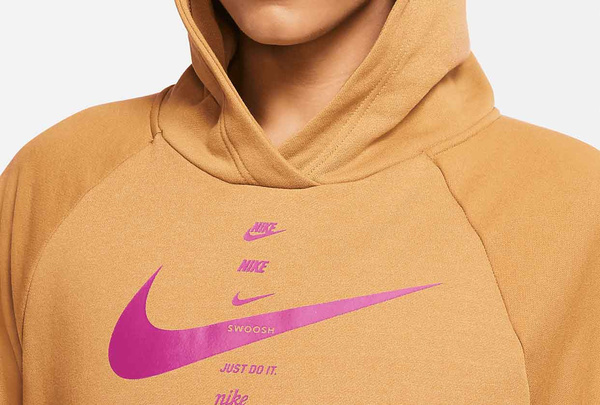 Brązowa Bluza Damska Nike CZ6752201 1X Plus Size