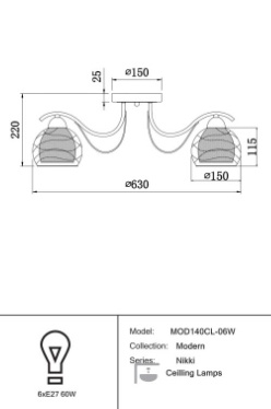 Żyrandol Maytoni Nikki Biały z Kloszami MOD140CL-06W