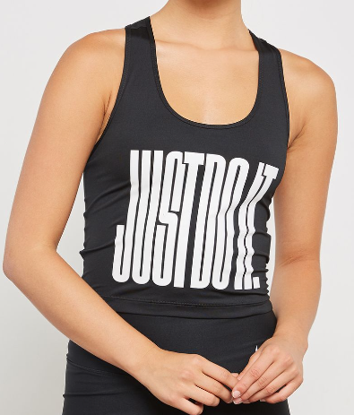 Czarny Top Damski Nike Pro Just Do It AH7107-010 Tight Fit XL