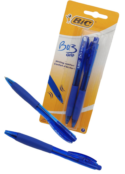 DŁUGOPIS  AUTOMATYCZNY 2szt NIEBIESKI BU3 GRIP BIC