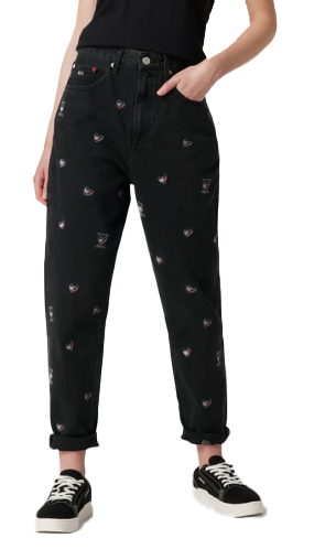 Czarne jeansy Tommy Jeans DW0DW10311 34/34 damskie Mom fit