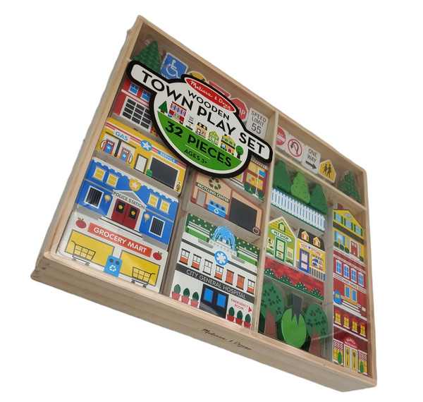 Melissa & Doug Drewniany Zestaw Miasto 32 Elementy