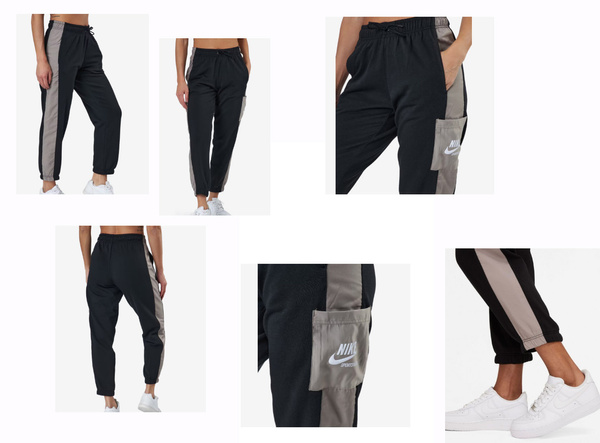 Nike Spodnie Dresowe Damskie - Joggery - Czarne - Rozmiar XL - Sportswear Heritage Fleece - DD5679-010