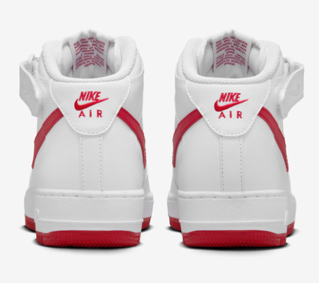 Białe z Czerwonym Buty Nike Air Force 1 '07 Mid DD9625-104 44 Damskie