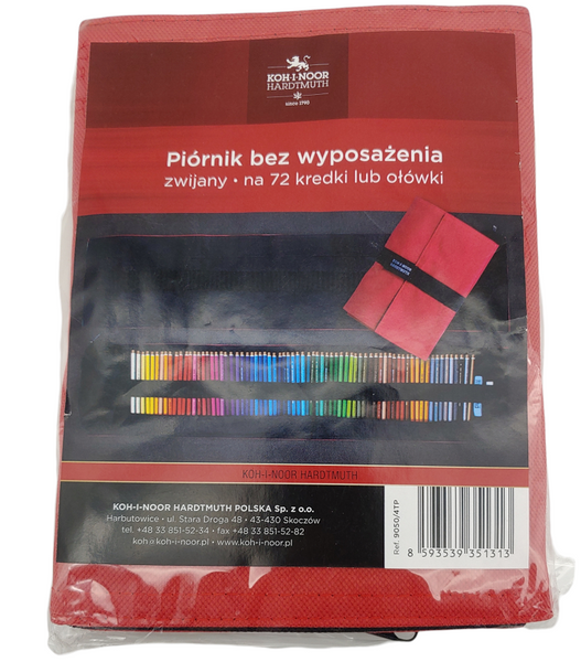 Piórnik Czerwony Zwijany na Kredki Ołówki lub Flamastry 72-miejsca KOH-I-NOR HARDMUTH