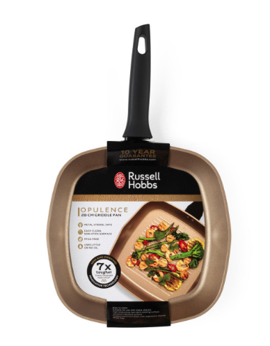 Russell Hobbs patelnia grillowa z powłoką nieprzywierającą czarno-złota 28 cm