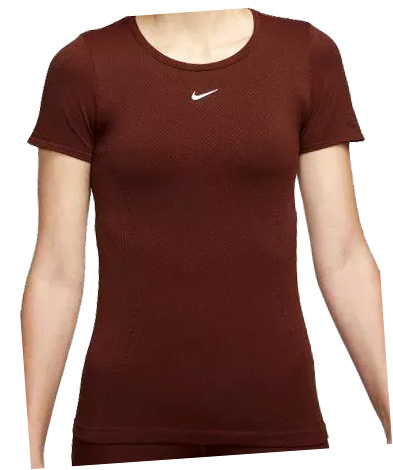 Nike Koszulka Damska - Brązowa - Rozmiar S - Aura Slim Dri-Fit ADV - DD0588-273