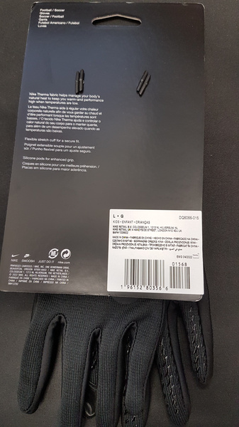 Czarne Rękawiczki Nike DQ6066-015 L Junior Unisex Academy