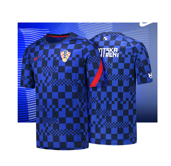 Niebieska Męska Koszulka Nike Chorwacja Przedmeczowa CD2576-452 S