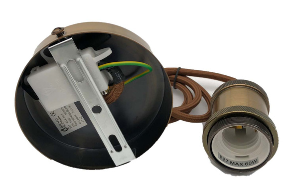 Lampa Wisząca Girard Sudron Antyczna Brązowy Kabel