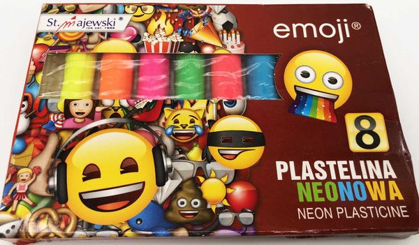 PLASTELINA   NEONOWA 8 KOLORÓW EMOJI