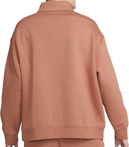 Nike Bluza Damska bez Kaptura - Brązowa - Rozmiar L - Zamek 1/4 - DC5424-215