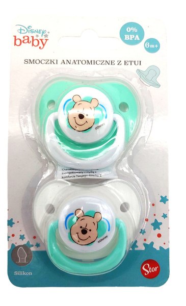 Smoczki  Anatomiczne Etui 2szt +6 0%BPA Disney Baby ZIELEŃ STOR