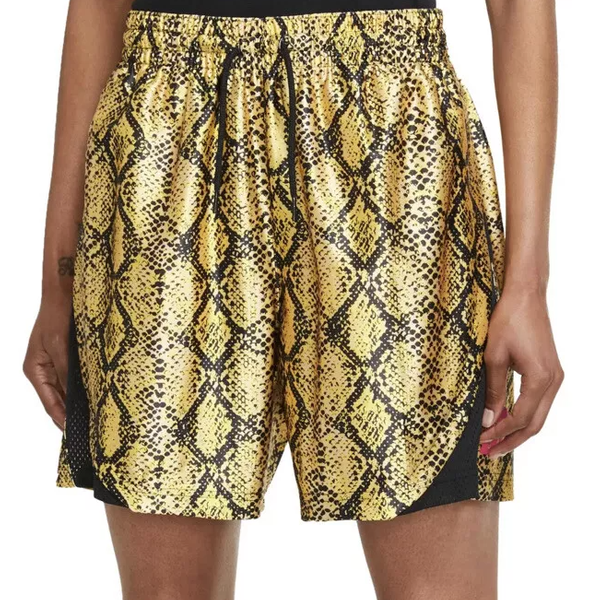 Złote Spodenki Damskie Nike Fly Rebel S z Czarnym Wzorem – DH7348-709