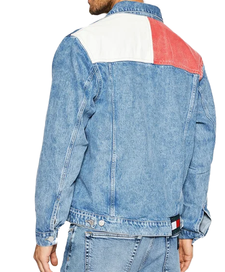 Niebieska Kurtka Męska Jeansowa Tommy Hilfiger Trucker DM0DM10843 M