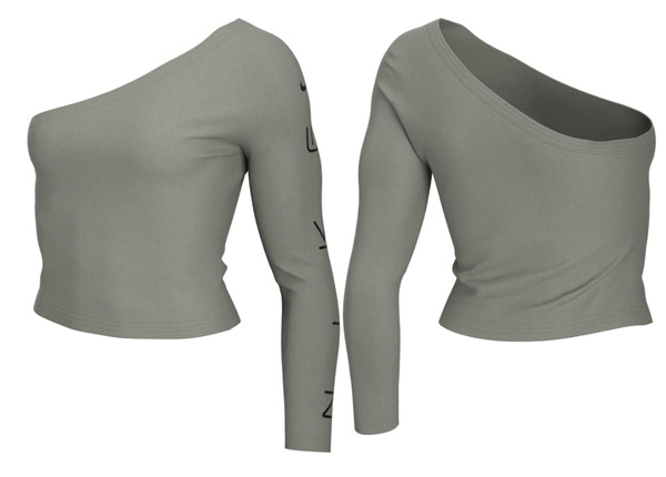 Top Asymetryczny Nike CZ8188-320 Szary XS Długi Rękaw