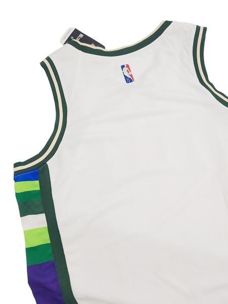 Biała Koszulka NBA Bucks City Edition S Personalizowana DB4070100