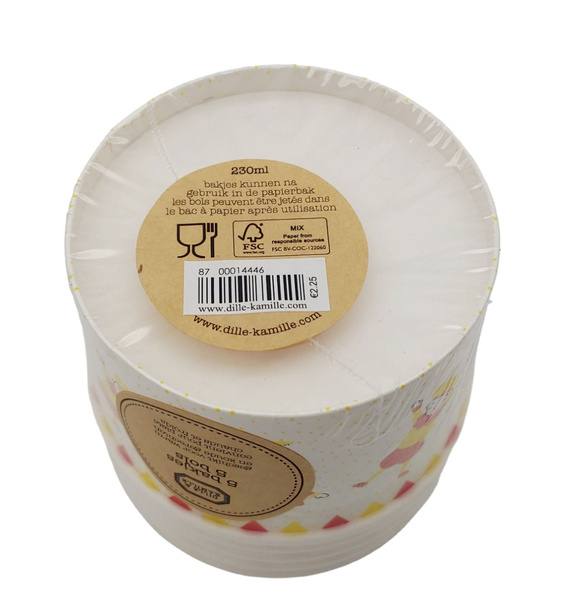 Papierowe Miseczki do Deserów 230 ml 40 szt. Kolorowe