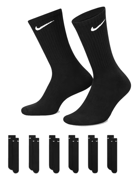 Czarna Zestaw Skarpetek Nike SX7666-010 M 6 Par Amortyzujące