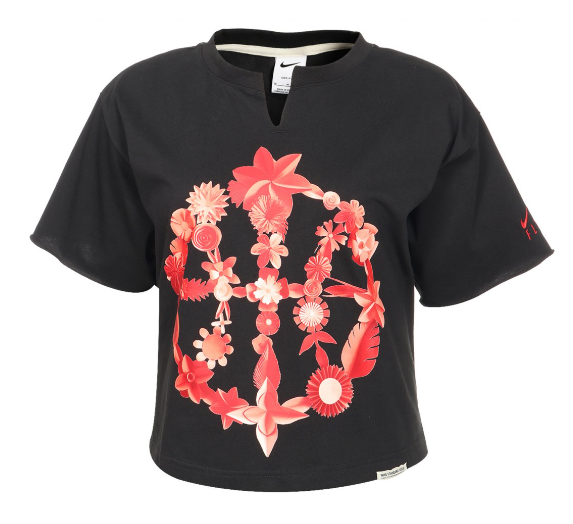 Czarny T-shirt Damski Nike Dri-FIT Cut-Off Crew DH7569-010 S