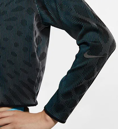 Nike Bluzka Damska Czarna - Do Biegania - Rozmiar S - Z Długim Rękawem - Holoknit - CU6168-010