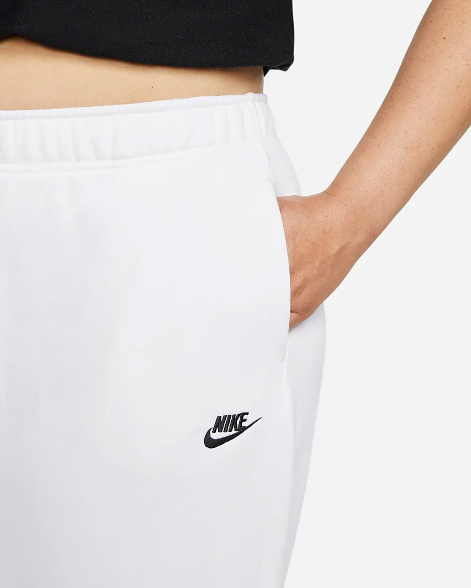 Białe Spodnie Damskie Nike DV5084-100 2X Club Fleece Plus Size