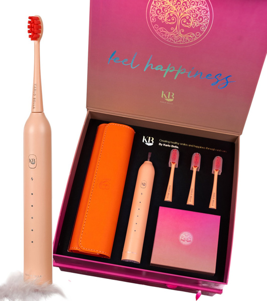 Szczoteczka Soniczna Futerał Końcówki Prezent USB Pomarańczowa Karlo Bella