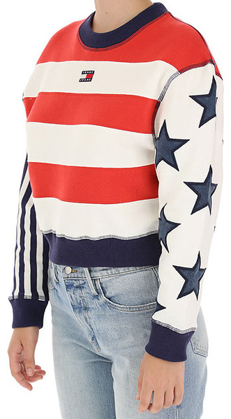 Bluza Damska Tommy Jeans American - Rozmiar L - Oversize - Nierozpinana - Bez Kaptura