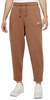 Damskie Spodnie Nike Brązowe Fleece 7/8 L - DD5636-256