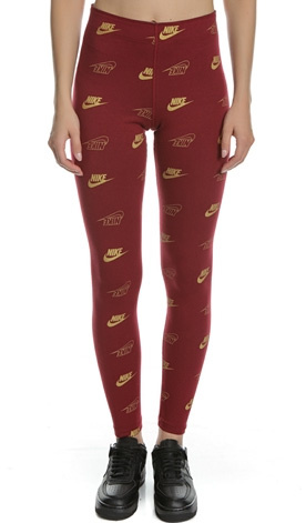 Czerwone Legginsy Nike CJ4061-677 L Damskie Złote Logo
