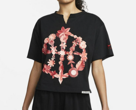 Czarny T-shirt Damski Nike Dri-FIT Cut-Off Crew DH7569-010 S