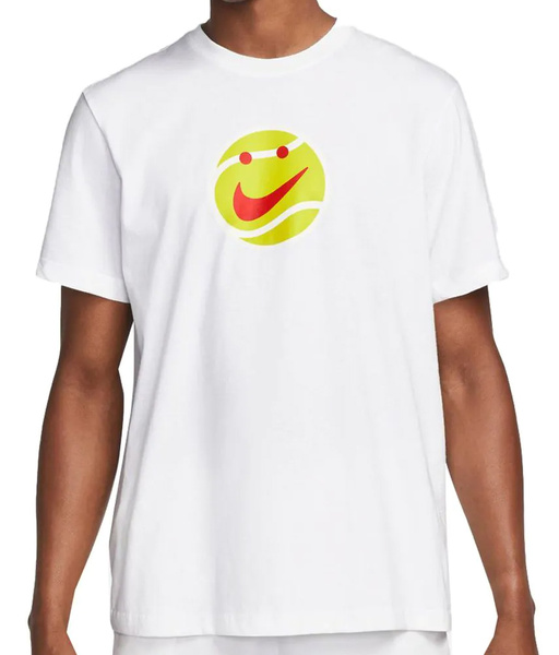 Biała Męska Koszulka Nike Tee Court Tenisowa M DR7725-100