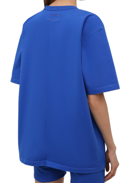 Koszulka Calvin Klein Niebieska Bawełna Prążkowana K10K108252 XS