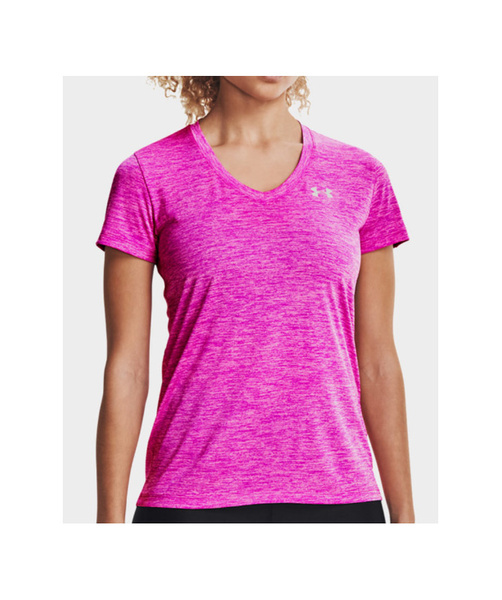 Różowy T-shirt Damski Under Armour Twisted Tech 1258568660 SM