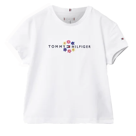 Biała Dziewczęca Koszulka Tommy Hilfiger KG0KG06172 104 cm