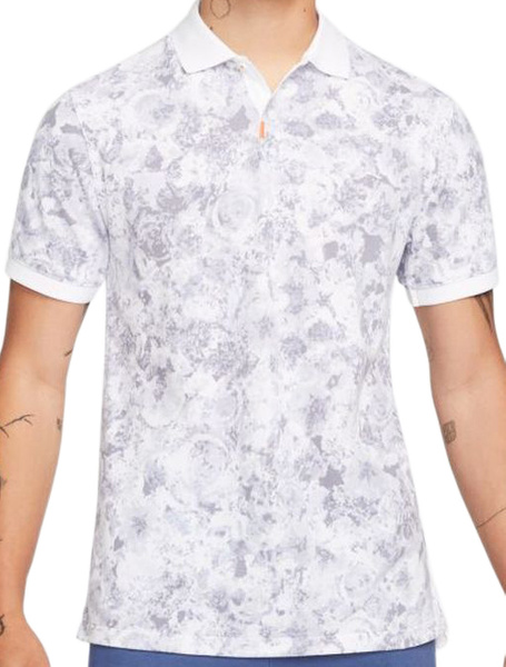 Biała Koszulka Polo Męska Nike DA4364100 XS Slim Fit z Wzorem