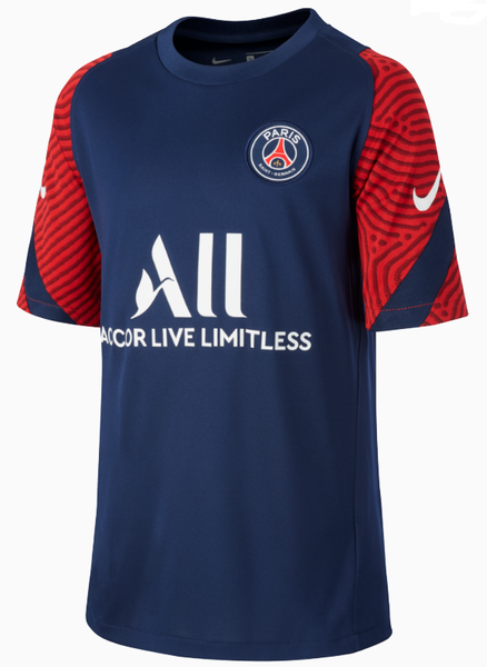 Dziecięca Koszulka Nike PSG 20/21 Breathe Strike Jr Granatowa XS CD5206411