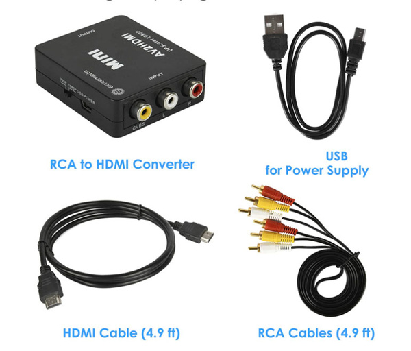 ADAPTER  RCA NA HDMI Z KABLEM HDMI KABEL RCA PS2 XBOX