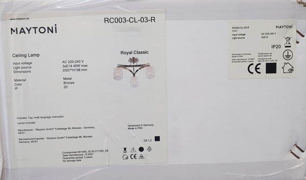 Żyrandol Maytoni Tasmania Brąz Chrom RC003-CL-03-R