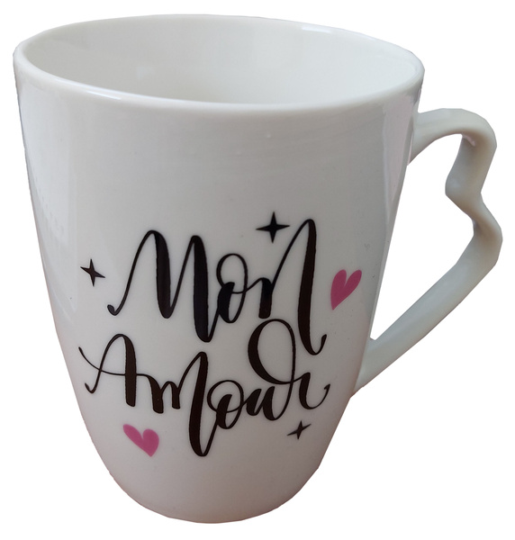 KUBEK  PORCELANOWY 360ml 11cm MON AMOUR