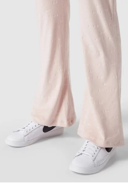 Nike Spodnie Dresowe Damskie - Dzwony - Różowe - Welurowe - Rozmiar XL - Air Sportswear Welur - DD5451-601