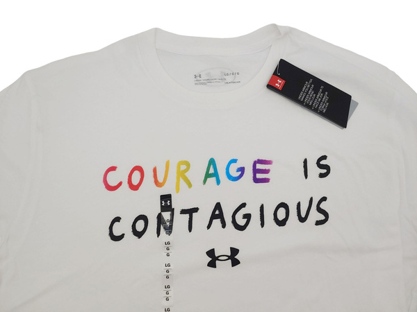 Biała Męska Koszulka Under Armour Courage is Contagious 1361710100 L