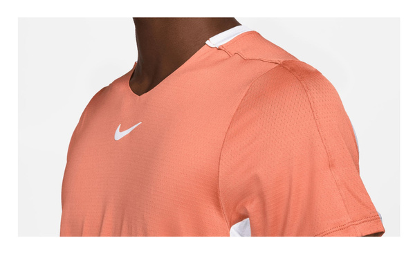 Nike Koszulka Tenisowa Męska - Pomarańczowa - T-shirt - Advantage Crew Top - DD8317-827 - Rozmiar XXL