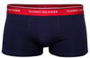 Bokserki Męskie Tommy Hilfiger - Komplet 3szt - Gumka 3 Kolory - Biała Czerwona Granatowa - Rozmiar L